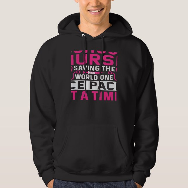 Womens School Nurse Saving The World One Ice Pack  Hoodie (Vorderseite)