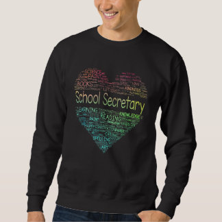 Womens School Secretary Tie Dye Heart Back To Scho Sweatshirt