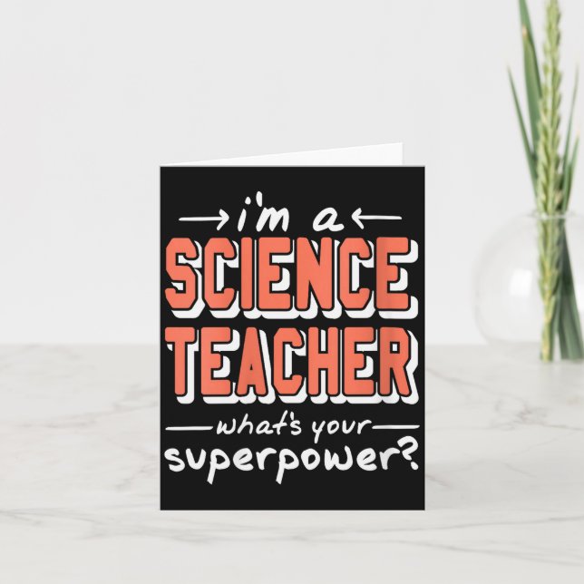 Womens Science Teacher Superwer Funny Nerd Pride V Karte (Vorderseite)