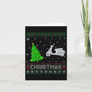 Womens Scooters Xmas Tree Lighting Ugly Weihnachte Karte