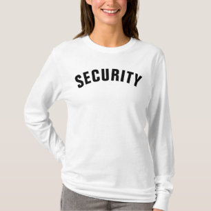 Womens Security Long Sleeve doppelseitig weiß T-Shirt