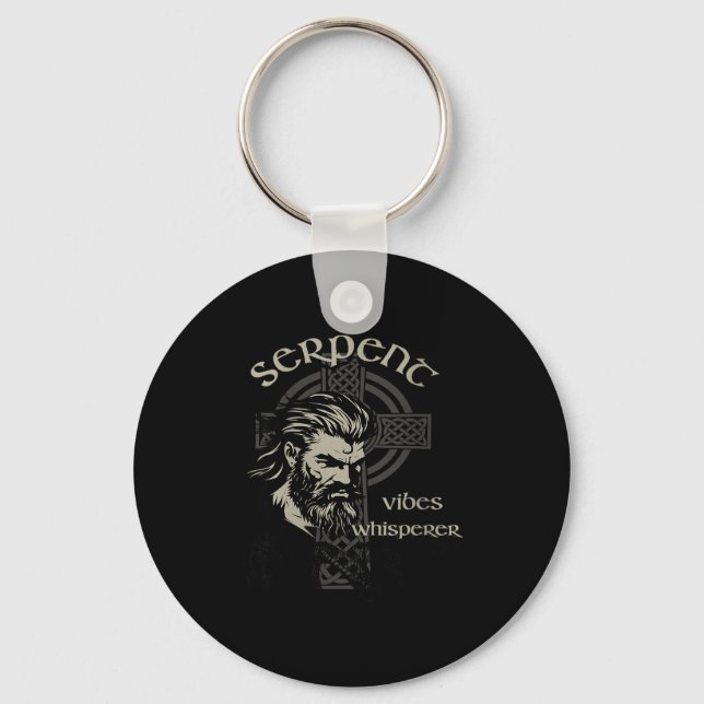Womens Serpent Vibes Whisperer Nordic Mystic Beard Schlüsselanhänger (Vorderseite)