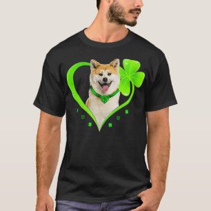 Womens Shiba Inu in Kleeblatt Herz St Patricks Day T-Shirt