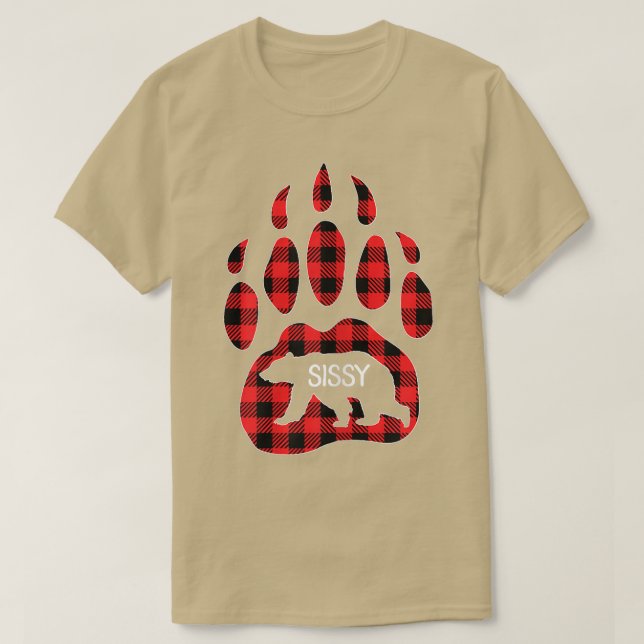 Womens Sissy Bar Red Kariert Buffalo Sissy Matchin T-Shirt (Design vorne)