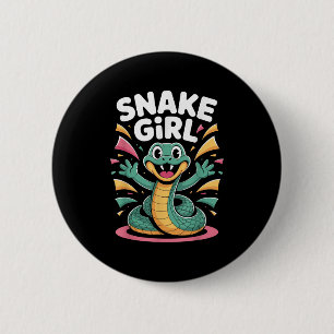 Womens Snake Girl Niedlich Happy Serpent Cartoon D Button