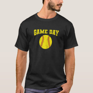 Womens Softball Player Sport Graphic Game Day T-Shirt