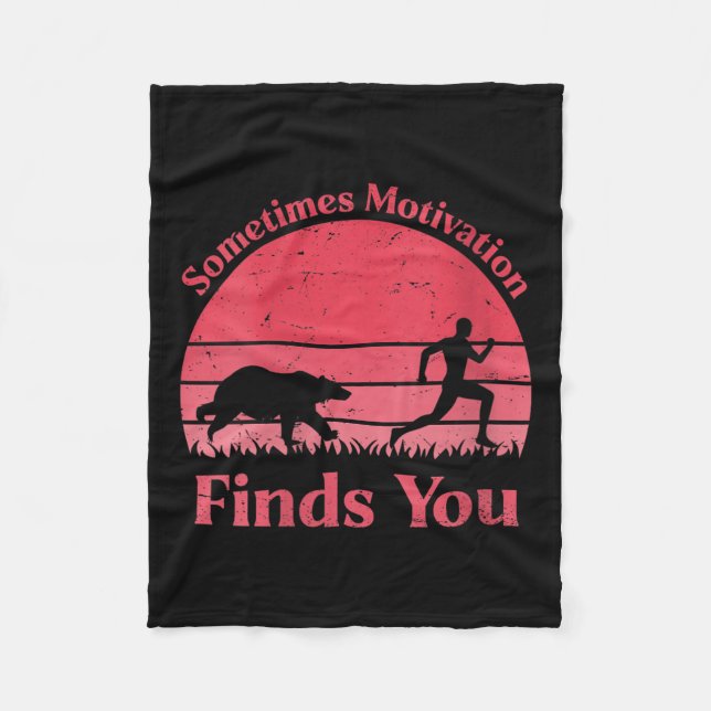 Womens Sometimes Motivation Finds You V-neck  Fleecedecke (Vorderseite)