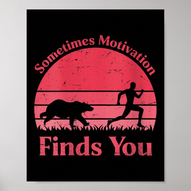 Womens Sometimes Motivation Finds You V-neck  Poster (Vorne)