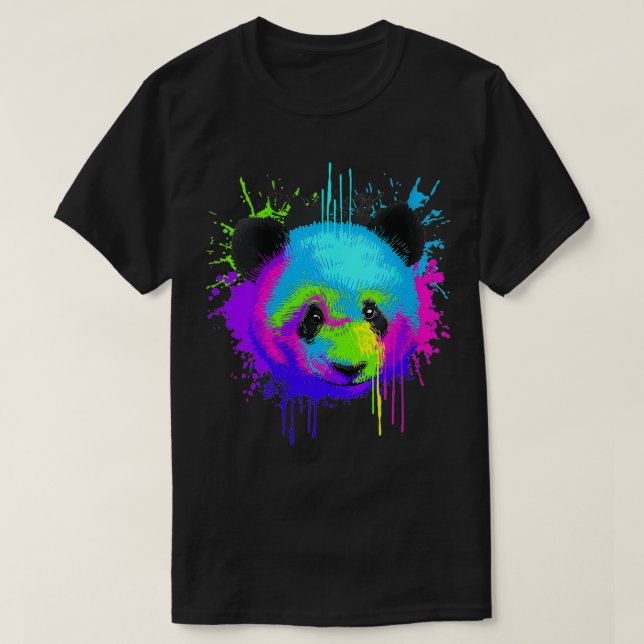 Womens Splash Art Panda Gift Animal Panda Bear Lov T-Shirt (Design vorne)