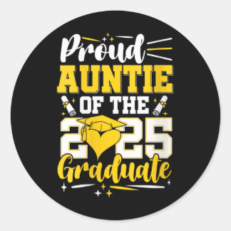 Womens Stolz Tante 2025 Phantastische Graduate Fam Runder Aufkleber