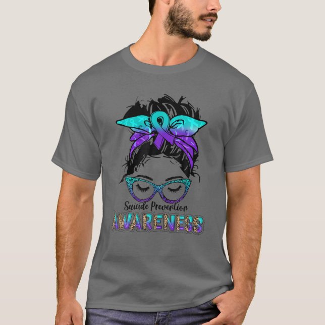 Womens Suicide Prevention Awareness Weopard T-Shirt (Vorderseite)