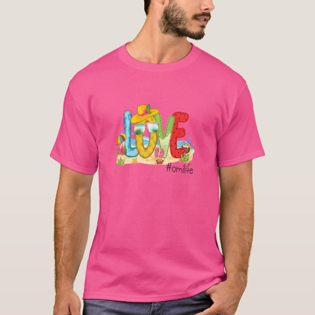 Womens Summer Liebe Omilife Omi Liebe Beach Vacati T-Shirt (Vorderseite)