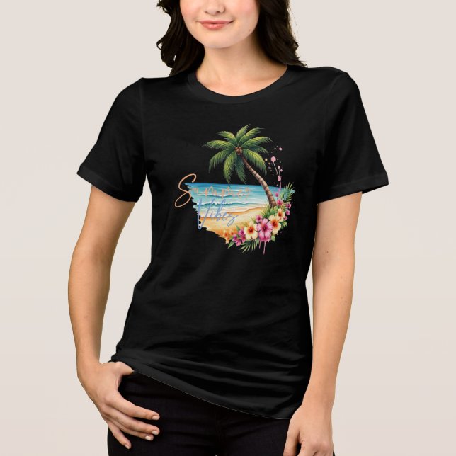 Womens Summer Vibes Beach Tri-Blend Shirt (Vorderseite)