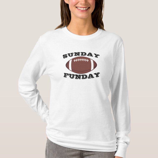 Womens Sunday Funday Football Pub Long Sleeve T-Shirt (Vorderseite)