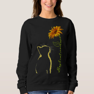 Womens Sunflower Best Cat Vater Ever Niedlich Cat  Sweatshirt