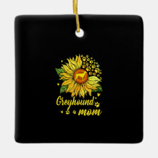 Womens Sunflower Greyhound Mama Dog Lover Geschenk Keramikornament