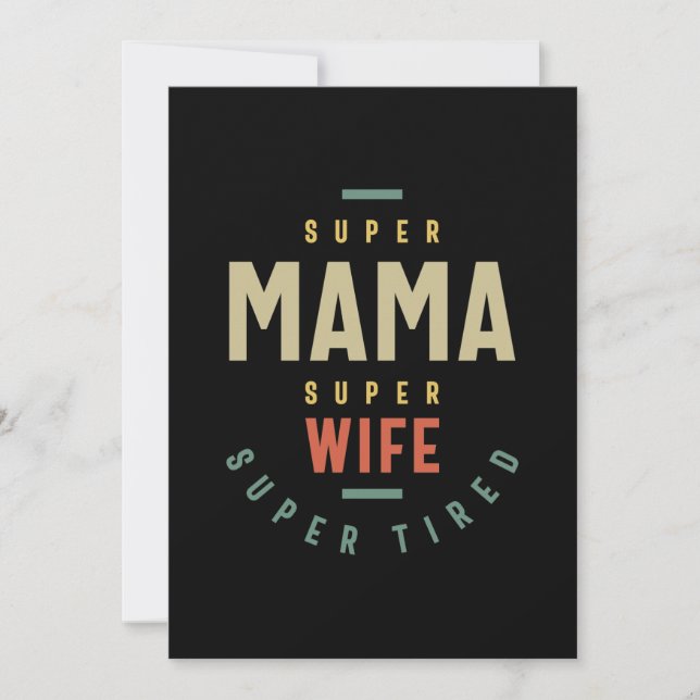 Womens Super Mama Super Ehefrau - Muttergeschenk Einladung (Vorderseite)