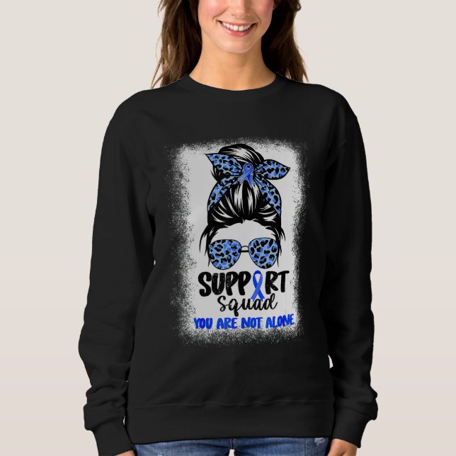 Womens Support Squad Diabets Awareness Leopard Sweatshirt (Vorderseite)