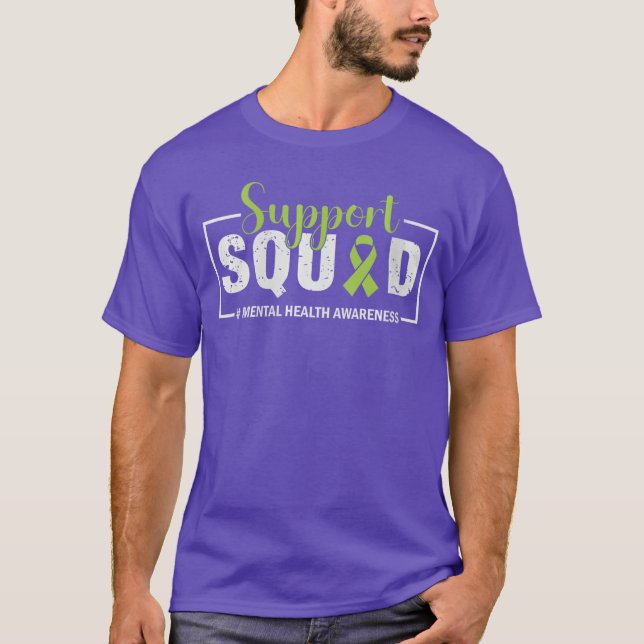 Womens Support Squad Mental Health Awareness Green T-Shirt (Vorderseite)