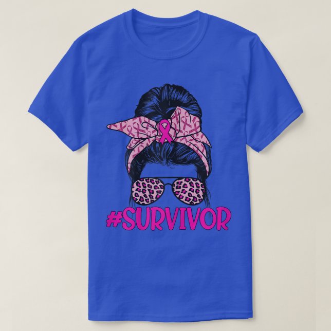 Womens Survivor Niedlich Messy Bun Glasses Leopard T-Shirt (Design vorne)