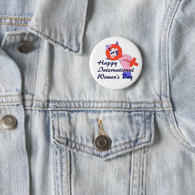 Women's Symbol Happy Women’s Day Button (Beispiel)