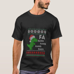 Womens T Rex Fa Rawr Dinosaur Santa Ugly Weihnacht T-Shirt