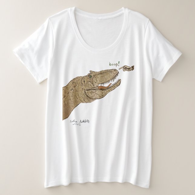 Womens T-shirt Allosaurus Boop Dinosaur Plus SIze  (Design vorne)