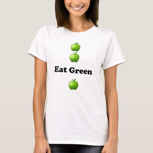 Women's t-shirt with Eat Green design (Vorderseite)