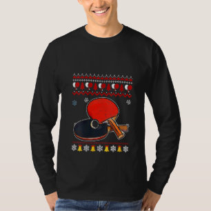 Womens Table Tennis Pajama Ugly Christmas Funny S T-Shirt