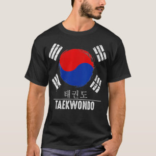 Womens Taekwondo Hangul Charaktere Black Belt Trai T-Shirt
