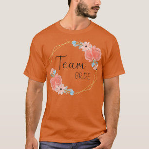 Womens Team Bride Stag Night Blumen Wreath Pink Bl T-Shirt