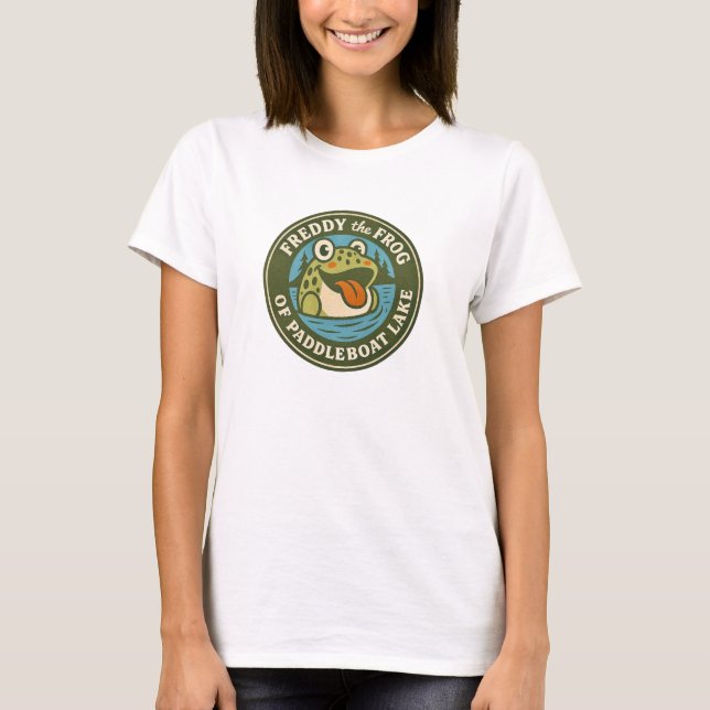 Women's Tee Freddy the Frog on Paddleboat Lake (Vorderseite)