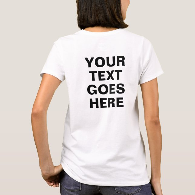 Womens Tee Shirts Back Side Design Custom Add Text (Rückseite)