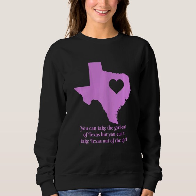 Womens Texas Pride Girl Staat Karte Herzpride Cu Sweatshirt (Vorderseite)