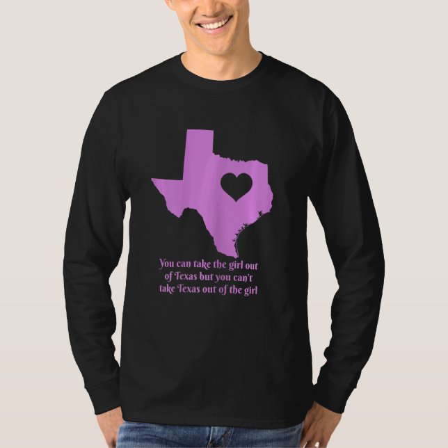 Womens Texas Pride Girl Staat Karte Herzpride Cu T-Shirt (Vorderseite)