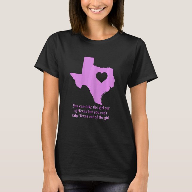Womens Texas Pride Girl Staat Karte Herzpride Cu T-Shirt (Vorderseite)