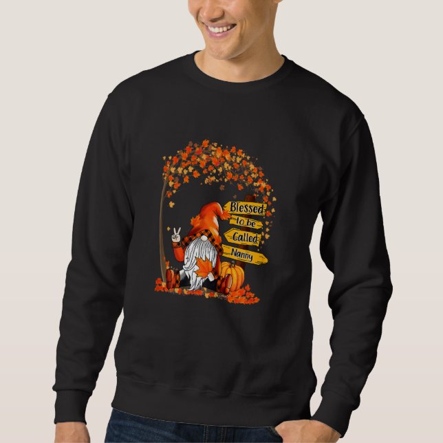 Womens Thankful Blessed To Be Called Nanny Pumpkin Sweatshirt (Vorderseite)