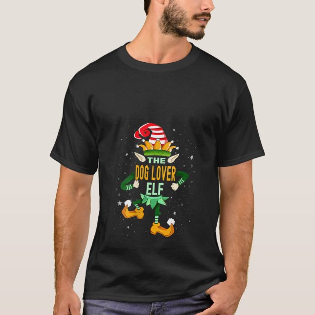 Womens The Dog Lover Elf Funny Christmas Matching  T-Shirt (Vorderseite)
