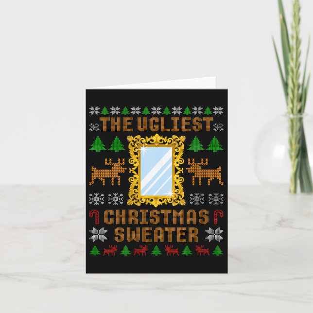 Womens The Ugliest Christmas Sweater With An Image Karte (Vorderseite)