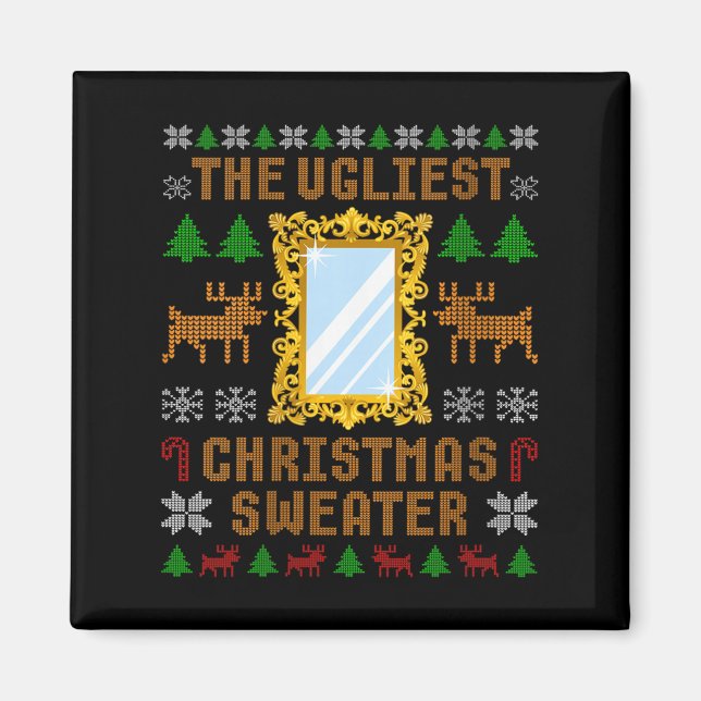 Womens The Ugliest Christmas Sweater With An Image Magnet (Vorne)