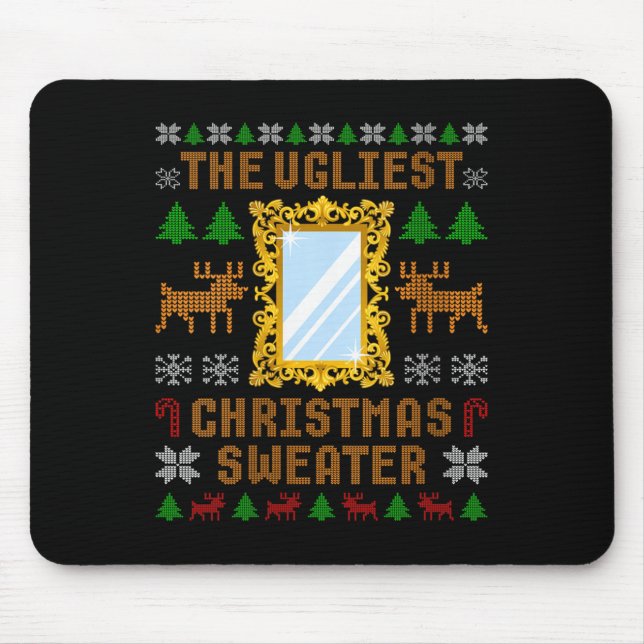 Womens The Ugliest Christmas Sweater With An Image Mousepad (Vorne)