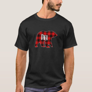 Womens Thea Bear Custom Red Buffalo Kariert Christ T-Shirt