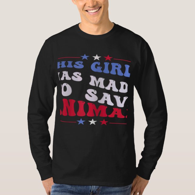 Womens This Girl Was Made To Save Animals veterina T-Shirt (Vorderseite)