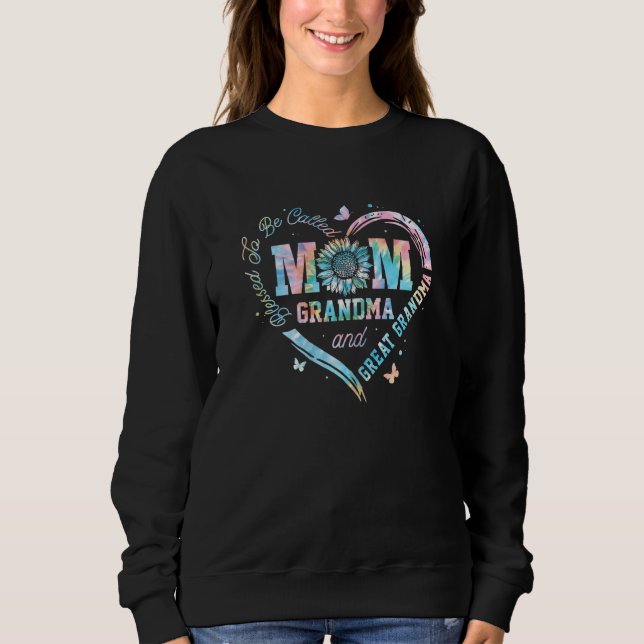 Womens  Tie Dye Blessed To Be Called Mom Grandma G Sweatshirt (Vorderseite)
