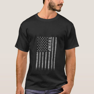 Womens Trump American Flag V Neck T-Shirt