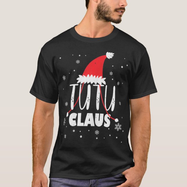 Womens Tutu Claus Weihnachtsmannmütze Hawaiian Oma T-Shirt (Vorderseite)