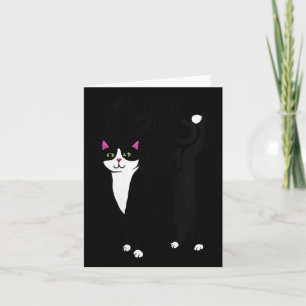 Womens Tuxedo Kat Mama Niedlich V-Nacken Karte