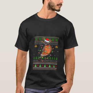 Womens Ugly Sweater Xmas Lights Santa American Rob T-Shirt