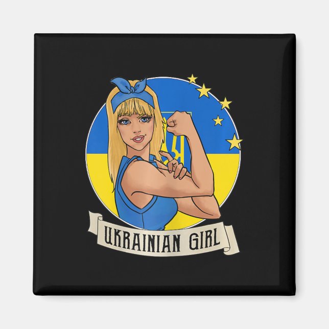 Womens Ukrainian Girl Ukraine Flag Merchandise Ukr Magnet (Vorne)