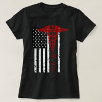 Womens USA Flaggen Medizinisches Symbol Black Patr